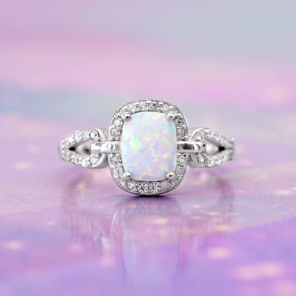 Opal ring, 925 Sterling Silver Charmed Aroma Opal Ring Collection - Picture 4 of 4